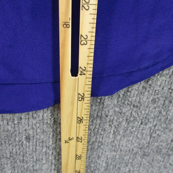 Rebecca Taylor Silk Blouse Shirt Womens 4 Small Blue Ruffle Pull Over Career - Picture 13 of 16